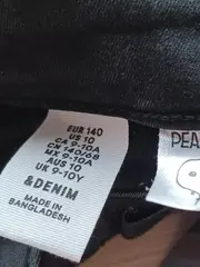 Vorschaubild 7 von High Waist Cuffed Jeans Shorts Kinder Schwarz Gr. 140 Baumwolle