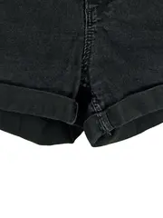 Vorschaubild 4 von High Waist Cuffed Jeans Shorts Kinder Schwarz Gr. 140 Baumwolle