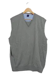 Vorschaubild 1 von Herren Pullunder V-Ausschnitt Grau Baumwolle Gr. XL