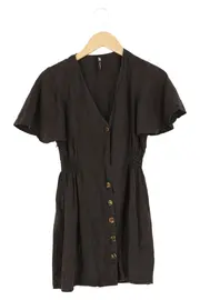 Vorschaubild 1 von Blusenkleid Damen 34/XS Schwarz Uni Elegant Vintage Minikleid