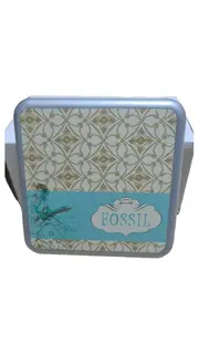 Vorschaubild 1 von Uhrenbox Blechdose Vintage Design Türkis Gold 14x14 cm