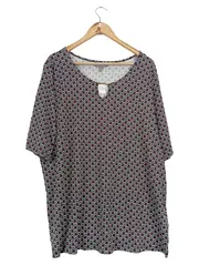 Vorschaubild 1 von Damen Bluse Gr. 52 Mehrfarbig Casual Viskose Kurzarm