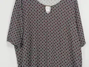 Vorschaubild 2 von Damen Bluse Gr. 52 Mehrfarbig Casual Viskose Kurzarm
