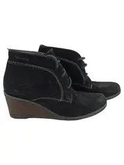 Vorschaubild 1 von Tamaris Damen Stiefeletten Keilabsatz Wildleder Schwarz Gr. 37