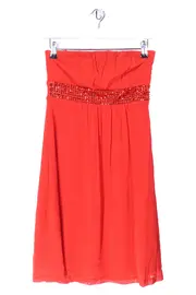 Vorschaubild 1 von Damen Cocktailkleid Rot Gr. 38/M Pailletten Bandeau Festlich Elegant