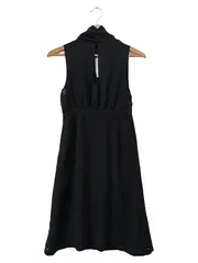 Vorschaubild 2 von St. Martins Damen Kleid Gr. 36/S Schwarz Elegant Wasserfallkragen Festlich