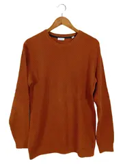 Vorschaubild 1 von Herren Pullover Gr. L Orange Casual Strukturmuster Langarm