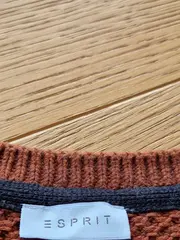 Vorschaubild 3 von Herren Pullover Gr. L Orange Casual Strukturmuster Langarm