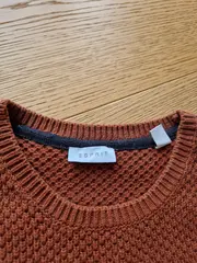 Vorschaubild 2 von Herren Pullover Gr. L Orange Casual Strukturmuster Langarm