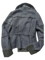 Vorschaubild 2 von Damen Felljacke Gr. 34 Schwarz Casual Herbst Winter