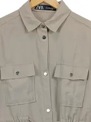 Vorschaubild 3 von Damen Hemdbluse Jacke Beige Gr. 36/S Casual Viskose