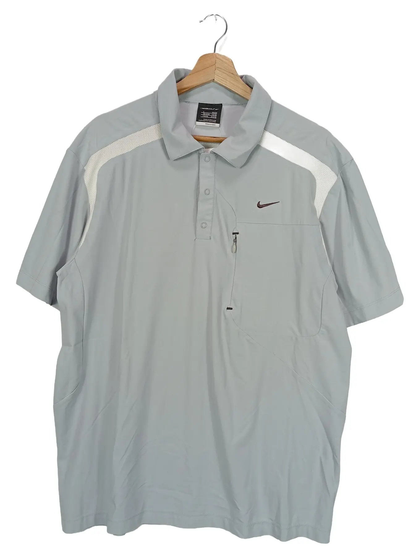 NIKE Herren Poloshirt 50/L Grau Sportlich Kurzarm Golf Shirt