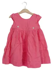 Vorschaubild 1 von Mädchen Sommerkleid Pink Leinen Gr. 95/98 Casual