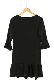 Vorschaubild 2 von Damen Freizeitkleid Gr. 38/M Schwarz Elegant Glitzer Rüschen