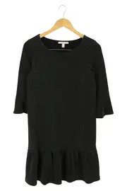 Vorschaubild 1 von Damen Freizeitkleid Gr. 38/M Schwarz Elegant Glitzer Rüschen