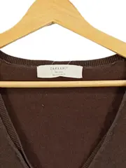 Vorschaubild 2 von Damen Strickjacke Cardigan Braun Gr. 40/L Basic V-Ausschnitt