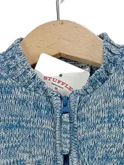 Vorschaubild 5 von Kinder Strickjacke Gr. 62 Blau Meliert Baumwolle