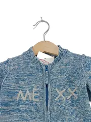 Vorschaubild 3 von Kinder Strickjacke Gr. 62 Blau Meliert Baumwolle
