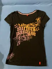 Vorschaubild 3 von EDC Damen T-Shirt Surfer Paradise Gr. 38/M Schwarz Casual Print