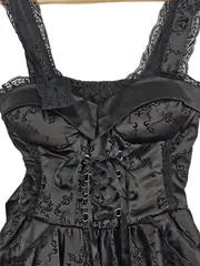 Vorschaubild 2 von Cocktailkleid Damen Gr. 31 Schwarz Vintage Gothic Rockabilly Spitze
