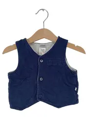 Vorschaubild 1 von Baby Weste Gr. 74 Blau Baumwolle Knopfleiste Casual