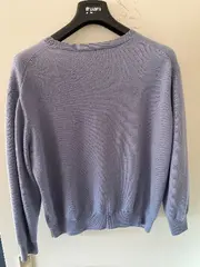 Vorschaubild 4 von Damen Pullover Gr. 40/L Basic Blau Wolle