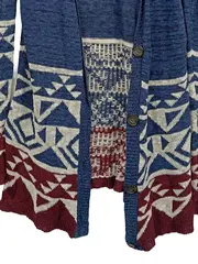 Vorschaubild 4 von Damen Strickjacke Ethno-Muster Casual Mehrfarbig Gr. XS/S
