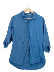 Vorschaubild 1 von Damen Bluse Gr. 36/38 Blau Casual 3/4-Arm Knopfleiste