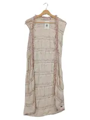 Vorschaubild 1 von EDC Damen Strickkleid Gr. 40/L Beige Casual Lochmuster Fransen