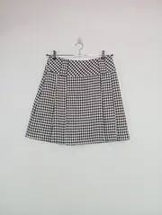 Vorschaubild 2 von Damen Faltenrock Gr. 38 Hahnentritt Muster Schwarz Weiß Klassisch