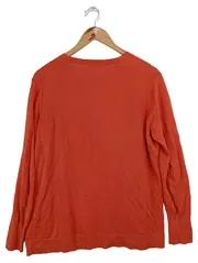 Vorschaubild 2 von Strickjacke Damen Gr. 40 Orange Klassisch Elegant Rippstrick