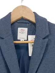 Vorschaubild 5 von Blazer Damen Blau Gr. 38 Langarm Melierter Modern