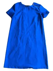 Vorschaubild 6 von T-Shirt Kleid Gr. S/36 Blau Elegant Büro Midikleid Reißverschluss Falten