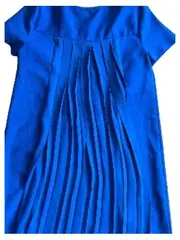 Vorschaubild 3 von T-Shirt Kleid Gr. S/36 Blau Elegant Büro Midikleid Reißverschluss Falten