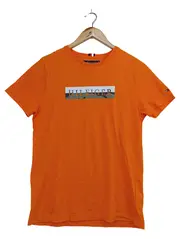 Vorschaubild 1 von T-Shirt Herren Gr. S Orange Logo-Print Baumwolle