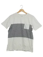 Vorschaubild 1 von Herren T-Shirt Gr. L Weiß Gestreift Maritim Brusttasche Organic Cotton