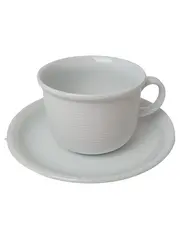 Vorschaubild 1 von Tasse und Unterteller Weiß Klassisch Porzellan Kaffeetasse Untertasse