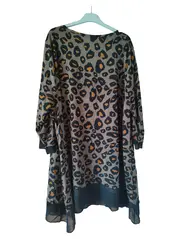 Vorschaubild 2 von Damen Freizeitkleid XXL 44 Leopardenmuster Animal-Print Mehrfarbig
