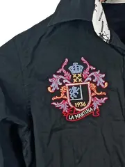 Vorschaubild 2 von Herren Freizeithemd Stickerei Schwarz Gr. S