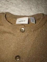 Vorschaubild 3 von Strickjacke Mädchen Gr. 56 Gold Glitzer Cardigan Baby