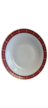 Vorschaubild 1 von Bavaria Suppenteller Porzellan Kariert Rot 23cm