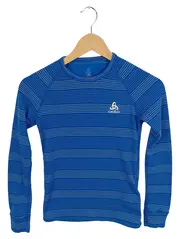 Vorschaubild 1 von Kinder Sport Shirt Langarm Gestreift Blau Gr. 152 Polyester