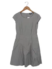 Vorschaubild 1 von Damen Businesskleid Grau Gr. 36 Baumwolle Kurzarm
