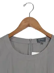Vorschaubild 3 von Damen Businesskleid Grau Gr. 36 Baumwolle Kurzarm