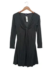 Vorschaubild 1 von Damen Freizeitkleid Gr. 36/S Schwarz Elegant Langarm Raffung Jerseykleid