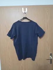 Vorschaubild 2 von Herren T-Shirt V-Ausschnitt Blau Gr. 52;XL Wolle Casual