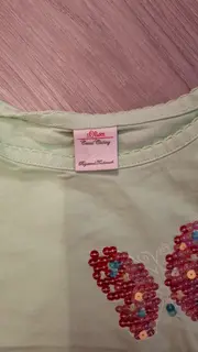 Vorschaubild 2 von Baby Mädchen T-Shirt Gr. 68 Grün Schmetterling Pailletten