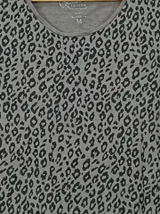 Vorschaubild 3 von EDC Damen T-Shirt Grau Leopard Muster Gr. 38/M Casual Organic Cotton