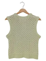 Vorschaubild 2 von SAMSøE & SAMSøE Damen Pullunder Gr. 34/XS Grün Lochmuster