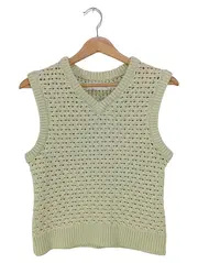 Vorschaubild 1 von SAMSøE & SAMSøE Damen Pullunder Gr. 34/XS Grün Lochmuster